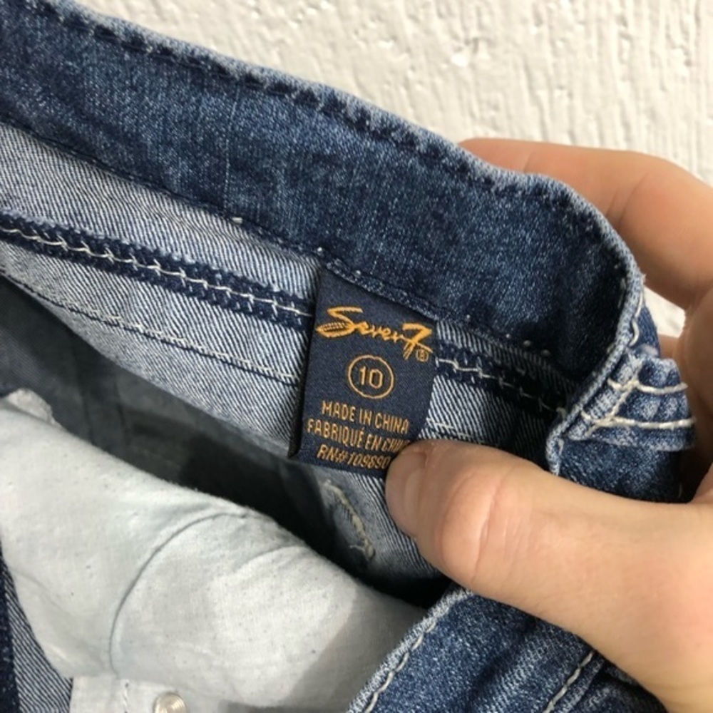 Seven7 Size 10 Denim Jean Raw Edge Shorts - Picture 4 of 6